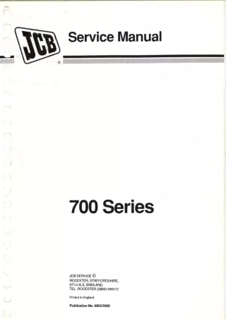 JCB (700 Series) 712 Articulated Dump Truck Service Repair Manual SN 612001