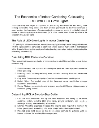 The Economics of Indoor Gardening_ Calculating ROI with LED Grow Lights