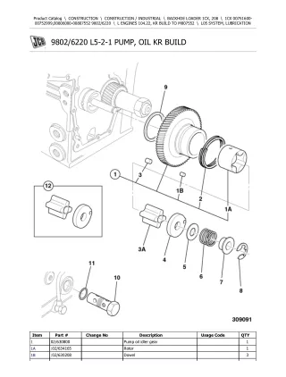 JCB 1CX BACKHOE LOADER Parts Catalogue Manual (Serial Number 00751600-00752999)