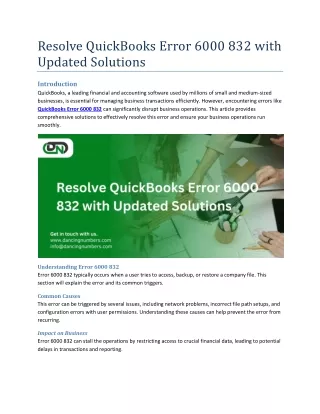 Resolve QuickBooks Error 6000 832 with Updated Solutions