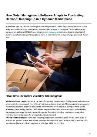 How Order Management Software Adapts to Fluctuating Demand Keeping Up in a Dynamic Marketplace