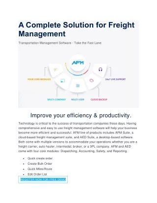 A Complete Solution for Freight Management Transportation Management Software