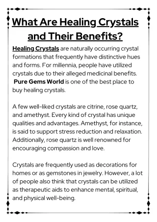 What Are Healing Crystals and Their Benefits?