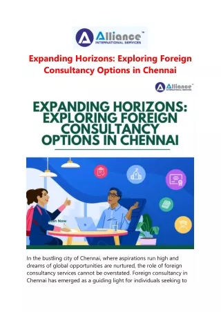 Expanding Horizons: Exploring Foreign Consultancy Options in Chennai