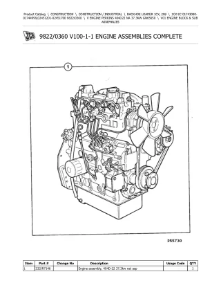 JCB 1CX EC BACKHOE LOADER Parts Catalogue Manual (Serial Number 01743000-01744999)