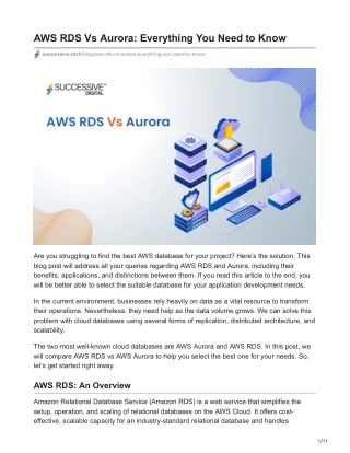 AWS RDS Vs Aurora: Everything You Need to Know