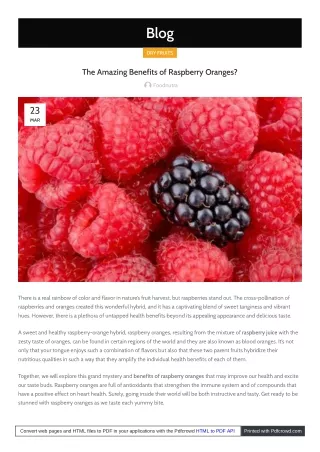 foodnutra raspberry oranges benefits