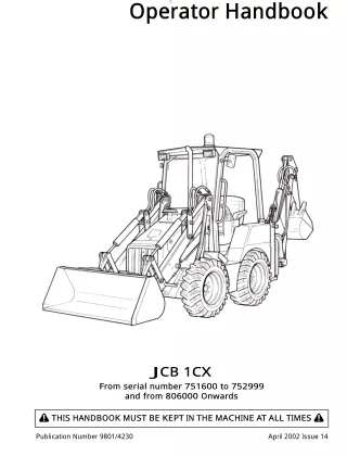 JCB 1CX Operator manual