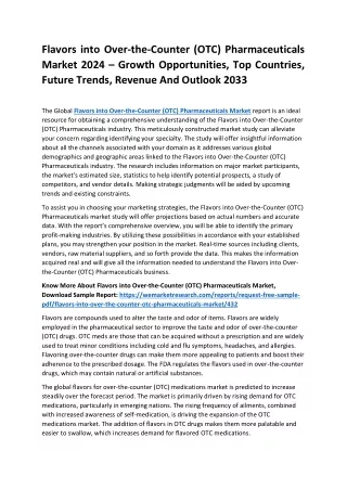 Flavors into Over-the-Counter (OTC) Pharmaceuticals Market
