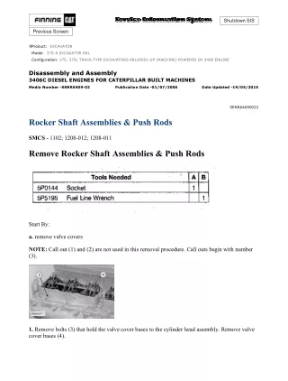 Caterpillar Cat 375 and 375L TRACK-TYPE EXCAVATOR (Prefix 6RL) Service Repair Manual Instant Download