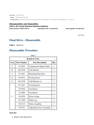 Caterpillar Cat 538 EXCAVATOR (Prefix GMY) Service Repair Manual Instant Download