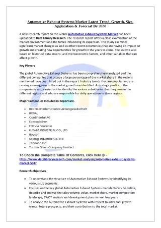Automotive Exhaust Systems Market