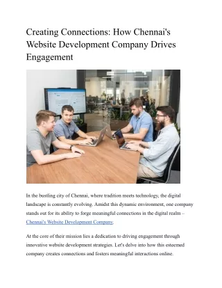 Creating Connections_ How Chennai's Website Development Company Drives Engagement