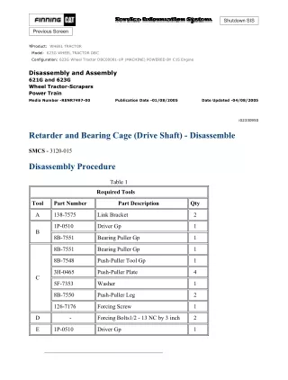 Caterpillar Cat 623G Wheel Tractor (Prefix DBC) Service Repair Manual Instant Download