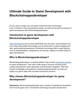 Ultimate Guide to Game Development with Blockchainappsdeveloper (1)