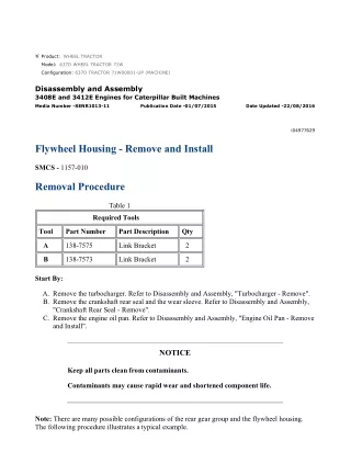 Caterpillar Cat 637D WHEEL TRACTOR (Prefix 71W) Service Repair Manual Instant Download