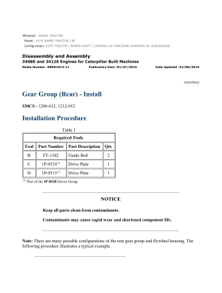 Caterpillar Cat 637E WHEEL TRACTOR (Prefix 1JB) Service Repair Manual Instant Download