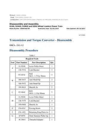 Caterpillar Cat 924H and 924Hz Wheel Loader (Prefix JTM) Service Repair Manual Instant Download