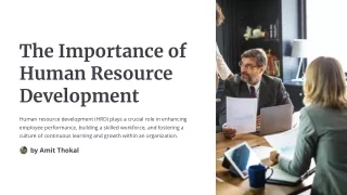 The Importance of Human Resource Development