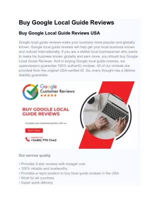 Buy Google Local Guide Reviews