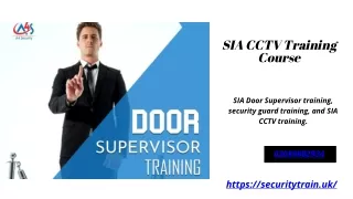 SIA CCTV Training Course - SIA SECURITY TRAINING COURSES