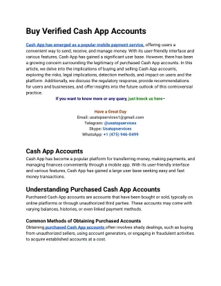 Buy Verified Cash App Accounts