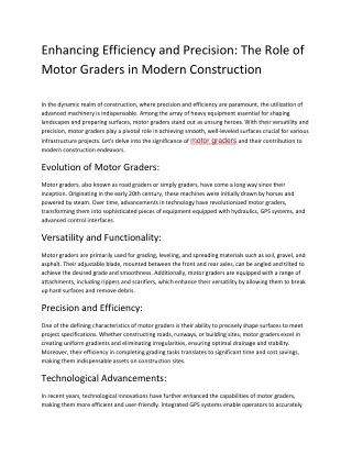 motor graders