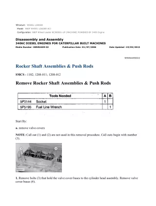 Caterpillar Cat 980F Wheel Loader (Prefix 8CJ) Service Repair Manual Instant Download