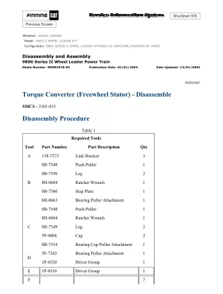 Caterpillar Cat 980G II WHEEL LOADER (Prefix AYT) Service Repair Manual Instant Download