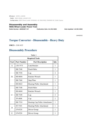 Caterpillar Cat 980G Wheel Loader (Prefix 9CM) Service Repair Manual Instant Download