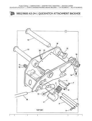 JCB 3CX SM 35 BACKOHE LOADER Parts Catalogue Manual (Serial Number 00400000-00430000)