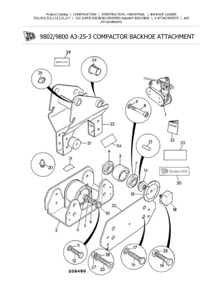 JCB 3CX SUPER BACKOHE LOADER Parts Catalogue Manual (Serial Number 00930000-00959999)