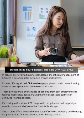 Streamlining Your Finances: The Role Of Virtual CPAs