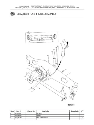 JCB 3CX-4 Australia BACKOHE LOADER Parts Catalogue Manual (Serial Number 00290001-00305999)