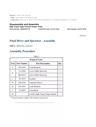 Caterpillar Cat D6K2 TRACK-TYPE TRACTOR (Prefix MGM) Service Repair Manual Instant Download