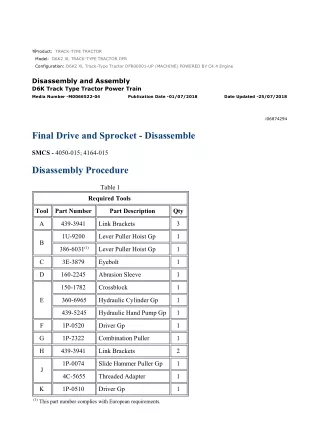 Caterpillar Cat D6K2 XL TRACK-TYPE TRACTOR (Prefix DFR) Service Repair Manual Instant Download