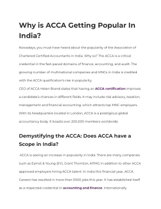 ACCA in India: Scope & Opportunities - Zell Education