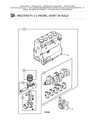 JCB 3CX-4T Centremount AR AK Engine BACKOHE LOADER Parts Catalogue Manual (Serial Number 00920001-00929999)