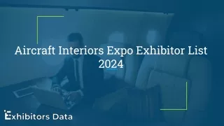 Aircraft Interiors Expo Exhibitor List 2024