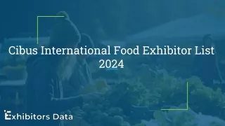 Cibus International Food Exhibitor List 2024