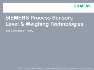 SIEMENS Process Sensors Level & Weighing Technologies