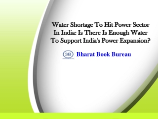 Water Shortage To Hit Power Sector In India