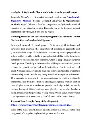 Arylamide Pigments Market Players and Forecast Till 2036