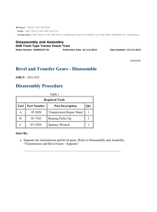 Caterpillar Cat D6N TRACK-TYPE TRACTOR (Prefix CCK) Service Repair Manual Instant Download