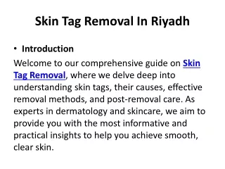 Skin Tag Removal In Riyadh