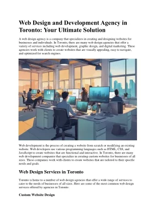 Web Design and Development Agency in Toronto