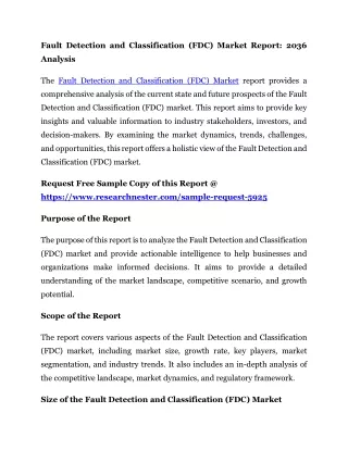 Fault Detection and Classification (FDC) Market Size 2036