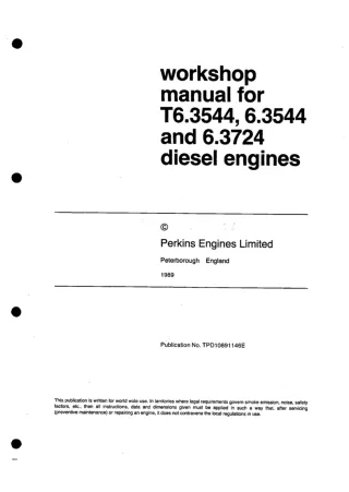 PERKINS T6.3544 DIESEL ENGINE Service Repair Manual