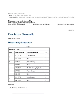 Caterpillar Cat D6T XL TRACK-TYPE TRACTOR (Prefix KMR) Service Repair Manual Instant Download