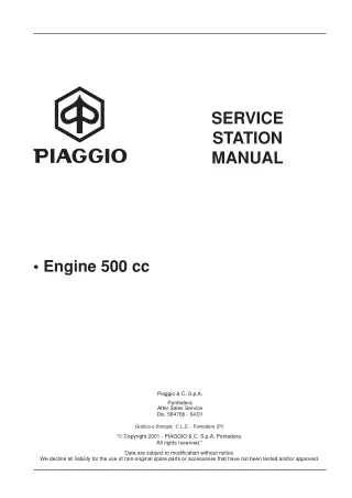 Piaggio X9 500 cc Service Repair Manual